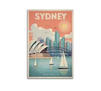 QXYUIN Travel Poster Australia, Sydney Opera House & Harbour Bridge.jpg Poster Wall Art Canvas Aesthetic Decorative Painting for Room 20x30inch(50x75cm) Unframe-style