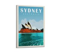 QXYUIN Travel Poster Australia, Sydney Opera House Minimalist.jpg Poster Wall Art Canvas Aesthetic Decorative Painting for Room 12x18inch(30x45cm) Frame-style