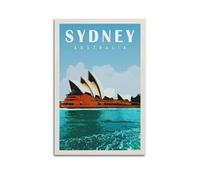 QXYUIN Travel Poster Australia, Sydney Opera House Minimalist.jpg Poster Wall Art Canvas Aesthetic Decorative Painting for Room 20x30inch(50x75cm) Unframe-style