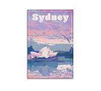 QXYUIN Travel Poster Australia, Sydney Opera House Sunset Silhouette.jpg Poster Wall Art Canvas Aesthetic Decorative Painting for Room 20x30inch(50x75cm) Unframe-style