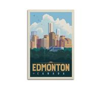 QXYUIN Travel Poster Edmonton Canada, Urban Skyline with Lush Greenery And Architectural Diversity.jpg Poster Wall Art Canvas Aesthetic Decorative Painting for Room 24x36inch(60x90cm) Unframe-style