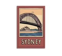 QXYUIN Travel Poster Sydney, Harbour Bridge & Opera House.jpg Poster Wall Art Canvas Aesthetic Decorative Painting for Room 16x24inch(40x60cm) Unframe-style
