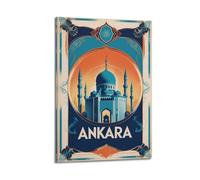 QXYUIN Travel Poster Turkey, Ankara Mosque Art Deco.jpg Poster Wall Art Canvas Aesthetic Decorative Painting for Room 16x24inch(40x60cm) Frame-style