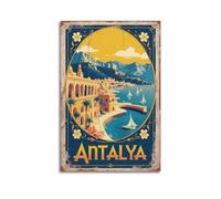 QXYUIN Travel Poster Turkey, Antalya Coastal Charm.jpg Poster Wall Art Canvas Aesthetic Decorative Painting for Room 16x24inch(40x60cm) Unframe-style