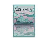 QXYUIN Vintage Poster Australia, Sydney Opera House Reflection.jpg Poster Wall Art Canvas Aesthetic Decorative Painting for Room 16x24inch(40x60cm) Unframe-style