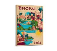 QXYUIN Vintage Poster India, Bhopal Architectural Splendor.jpg Poster Wall Art Canvas Aesthetic Decorative Painting for Room 20x30inch(50x75cm) Frame-style
