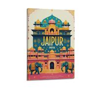 QXYUIN Vintage Poster India, Jaipur Royal Palaces.jpg Poster Wall Art Canvas Aesthetic Decorative Painting for Room 20x30inch(50x75cm) Frame-style