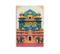 QXYUIN Vintage Poster India, Jaipur Royal Palaces.jpg Poster Wall Art Canvas Aesthetic Decorative Painting for Room 16x24inch(40x60cm) Unframe-style