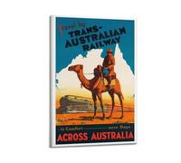 QXYUIN Vintage Travel Australia, Trans Australian Railway.jpg Poster Wall Art Canvas Aesthetic Decorative Painting for Room 24x36inch(60x90cm) Frame-style