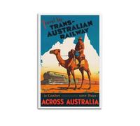 QXYUIN Vintage Travel Australia, Trans Australian Railway.jpg Poster Wall Art Canvas Aesthetic Decorative Painting for Room 24x36inch(60x90cm) Unframe-style