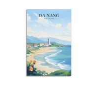 QXYUIN Vintage Travel Da Nang Vietnam Beach.jpg Poster Wall Art Canvas Aesthetic Decorative Painting for Room 08x12inch(20x30cm) Unframe-style