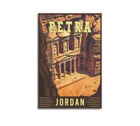 QXYUIN Vintage Travel Petra Jordan, Aerial View of Treasury.jpg Poster Wall Art Canvas Aesthetic Decorative Painting for Room 20x30inch(50x75cm) Unframe-style
