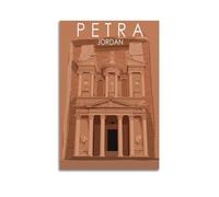 QXYUIN Vintage Travel Petra Jordan, The Treasury Facade.jpg Poster Wall Art Canvas Aesthetic Decorative Painting for Room 20x30inch(50x75cm) Unframe-style
