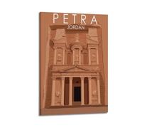 QXYUIN Vintage Travel Petra Jordan, The Treasury Facade.jpg Poster Wall Art Canvas Aesthetic Decorative Painting for Room 20x30inch(50x75cm) Frame-style