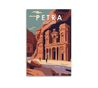 QXYUIN Vintage Travel Petra Jordan, Treasury in Canyon.jpg Poster Wall Art Canvas Aesthetic Decorative Painting for Room 20x30inch(50x75cm) Unframe-style
