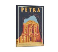 QXYUIN Vintage Travel Petra Jordan, Treasury Through Archway.jpg Poster Wall Art Canvas Aesthetic Decorative Painting for Room 20x30inch(50x75cm) Frame-style