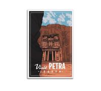 QXYUIN Vintage Travel Petra Jordan, Visit The Ancient City.jpg Poster Wall Art Canvas Aesthetic Decorative Painting for Room 20x30inch(50x75cm) Unframe-style