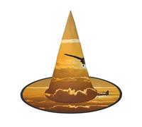 QXYZPYZYLD Aircraft Plane At Sunset Print Halloween Hat For Parties, Carnivals, And Role Play