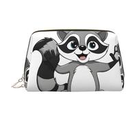 QXYZPYZYLD Cartoon Cute Raccoon Durable Pvc Leather Toiletry Organizer With Multiple Interior Pockets For Travel And Home Use, Gold, One Size