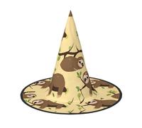 QXYZPYZYLD Cute Sloths On Yellow Lemons Print Halloween Hat For Parties, Carnivals, And Role Play