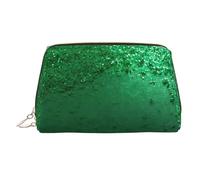 QXYZPYZYLD Green Sequin Sparkle Durable Pvc Leather Toiletry Organizer With Multiple Interior Pockets For Travel And Home Use, Gold, One Size