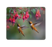 QXYZPYZYLD Hummingbirds Feeding On Nectar Print Washable Mousepad Cloth, Non-Slip Rubber Base Computer Mousepads for Laptop