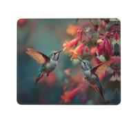 QXYZPYZYLD Hummingbirds Feeding On Nectar Print Washable Mousepad Cloth, Non-Slip Rubber Base Computer Mousepads for Laptop