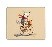 QXYZPYZYLD Husky Riding A Bicycle Print Washable Mousepad Cloth, Non-Slip Rubber Base Computer Mousepads for Laptop