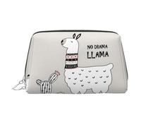 QXYZPYZYLD No Drama Llama Durable Pvc Leather Toiletry Organizer With Multiple Interior Pockets For Travel And Home Use, Silver, One Size