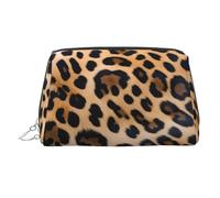 QXYZPYZYLD Rough Leopard Print Durable Pvc Leather Toiletry Organizer With Multiple Interior Pockets For Travel And Home Use, Silver, One Size