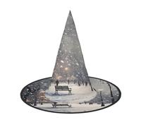 QXYZPYZYLD Snow Falling In The Park Print Halloween Hat For Parties, Carnivals, And Role Play