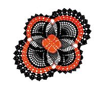 Qxzvzem One Piece 20 x 17 Inch Pineapple Halloween Doily Crochet for Dressers and End Tables Crafts Disposable Doilies Cloth Lace Placemats Coasters Black Orange Oval Cotton Vintage Tablecloth