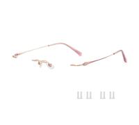 QYAJS 1 Pair Metal Frame Arms β Titanium Temple Rimless Glasses Legs and Nose Bridge Glasses Replacement Temple Eyewear Frame Temple With Double Rubber Plug