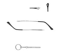 QYAJS 1 Pair Metal Silver Frame Arms, Glasses Replacement Temple Eyewear Frame Temple and 3-in-1 Screwdriver