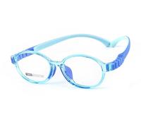 QYAJS Eyeglasses Frame Children Optical Glasses Frame TR90 Flexible Bendable One-piece Safe Eyeglasses Girls Boy Blue (Age 3-5), Blue, S