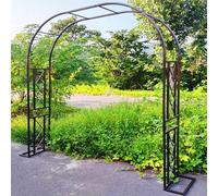 QYANPEN Heavy Duty Garden Arch Metal Rose Arches Wide 140cm 180cm 220cm 260cm 300cm 340cm Large Climbing Plants Support Archway Rustproof Garden Entrances Decoration Arch Trellis(Brown,180x230x40cm)