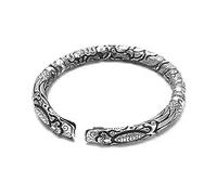 QYAQ Sterling Silver Bracelet For Women,Ladies 925 Silver Bracelet Adjustable Cuff Bangle Hand Carve Vintage Dragon Pattern Chinese Bracelets Birthday Gifts For Sisters Friend Couples Mom