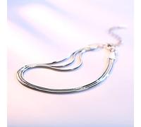 QYAQ Sterling Silver Bracelet For Women,Ladies 925 Sterling Silver Bracelet Exquisite Multi-Layer Snake Chain Bracelet Fashion Bracelet Ladies Silver Jewellery For Sisters Friend Couples