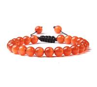 QYAQ Stone Bead Bracelet For Women,7 Chakra Natural Stone Bead Crystal Orange Bracelet Adjustable Weave Cat Eye Effect Bangle Crystals Bracelet Women Jewelry Gift For Girlfriend Mom