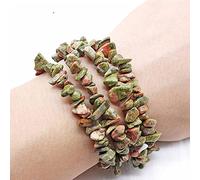 QYAQ Stone Bead Bracelet For Women,Natural Stone Bangle For Women 7 Chakras Bracelet Irregular Gravel Elastic Bracelet Unakite Bracelet Boho Gift For Couples Girlfriend Mom
