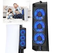 QYCHHJ Cooling Fan for PS5 Cooler Fan for PS5 Accessories with LED Light and 3.0 USB Ports Fan Cooling Fan Compatible with PS5 Host Digital Version or CD Version (Black)