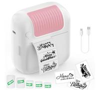 QYCHHJ Label Maker Machine with Tape Label Printer Mini Pocket Printer Portable Thermal Photo Printer with 5 Rolls of Printing Paper for Android or iOS APP, Bluetooth Inkless Labler Maker