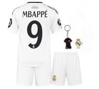 Qycksouth MbappeNr.9 Children's Football Set 2025 - White Fan Jersey with Shorts - Boys Sports Outfit - New Season - Youth Sizes 128 to 176, White, 140 cm