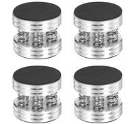QYDEYI Speaker Spikes with 3M Non-Slip Ruber Mat 44x40mm Silver,4pcs Shockproof Stand Feet for Audio Speaker Subwoofer Turntable DAC (Aluminum Silver)