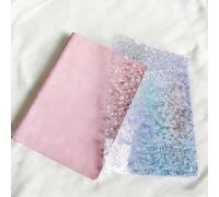 QYDKWK A5 Jelly Planner Cover, Clear Planner Protector, Fits A5 Journal Notebooks Hobonichi Cousin, Midori, Glitter Star Design (12.6 x 8.7 inches)