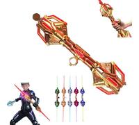QYDZR 24 Colors Light Up Sword Toy,2 in 1 Dueling Swords RGB Double-Blade with Dynamic Sound Effects & Fingertip Rotation,Two-Way Retractable Dual-Headed Cool Laser Sword(Golden)