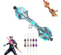 QYDZR 24 Colors Light Up Sword Toy,2 in 1 Dueling Swords RGB Double-Blade with Dynamic Sound Effects & Fingertip Rotation,Two-Way Retractable Dual-Headed Cool Laser Sword(Silvery)