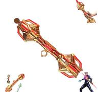 QYDZR 24 Colors Light Up Sword Toy,2 in 1 Dueling Swords RGB Double-Blade with Dynamic Sound Effects & Fingertip Rotation,Two-Way Retractable Dual-Headed Cool Laser Sword(Golden)