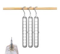 QYDZR 9 in 1 Smart Hanger Pro, Multi Hangers Space Saving Heavy Duty, 9 Holes Rotate Anti-Skid Folding Hanger, Nine-Hole Plastic Hangers, for Universities(Gray)