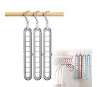 QYDZR 9 in 1 Smart Hanger pro,Multifunctional Hangers for Dorm, 9 Holes Rotate Anti-Skid Folding Hangers, for Flats, Universities, and Halls of Residence(Gray)